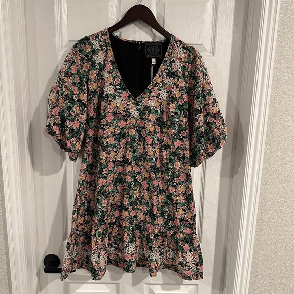 Johnny Was Rebekah Poplin Mini Dress Colorful, V Neck, Sleeves NWT - Picture 1 of 4